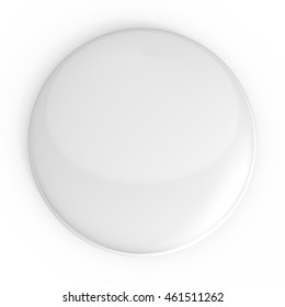 White Badge Pin Brooch Mock-up 3d Illustration