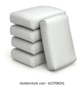White bags on white background - 3D illustration
