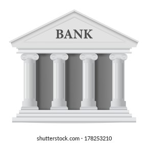 White Bank Building Icon Stock Vector (royalty Free) 163370642 