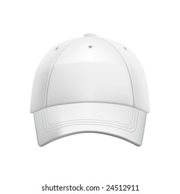 White baseball cap template (isolated on white, clipping path)