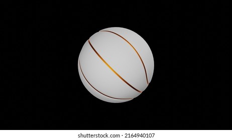 White basketball ball on black background. Creative sports illustration suitable for sport events or betting promotion. 3D render. - Powered by Shutterstock