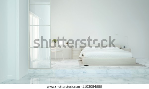 White Bedroom Study Room Home Condominium Stock Illustration