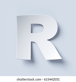 White Bent Paper Font Letter R