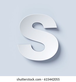 White Bent Paper Font Letter S