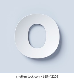 White Bent Paper Font Letter O