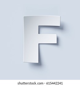 White Bent Paper Font Letter F