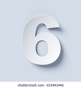 White Bent Paper Font Number 6