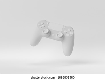 white The best Game pad floating white background  minimal concept idea  monochrome  3d render 
