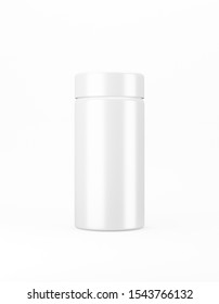 White Big Glossy Jar With Lid Mockup On A White Background. Template Packaging Food, Cosmetics, Chemistry. 3D Rendering