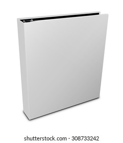 White Binder On Isolated White Background