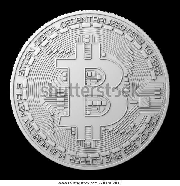 White Bitcoin Blockchain Technology Cryptocurrency Grayscale Stock - 