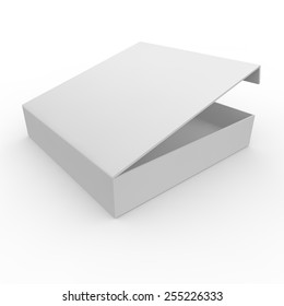 White Blank Box With A Clasp For Products And Goods