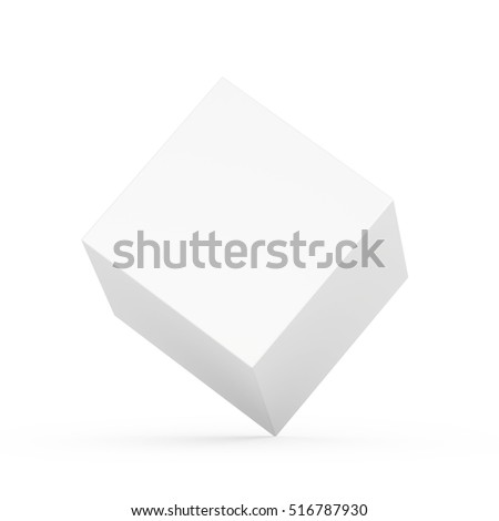 white blank cube box template on stock illustration 516787930