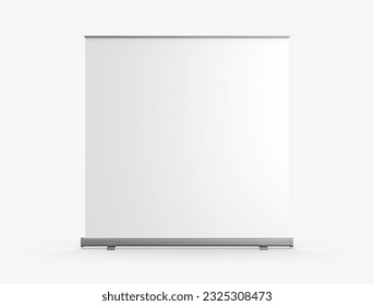 White blank empty high resolution Business Roll Up and Standee Banner display mock up Template for your Design Presentation. 3d illustration. 