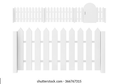 White Blank Fence on a white background