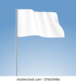 White Blank Flag Isolated On Background