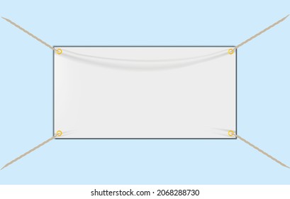 White Blank Flex Banner With Rope