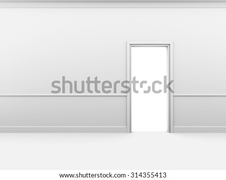 White Blank Interior Door Baseboards On Stock Illustration