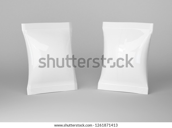 White Blank Packaging Mockup On Grey Stock Illustration 1261871413