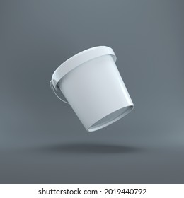 White Blank Sample Paint Bucket Mockup 3d Rendered