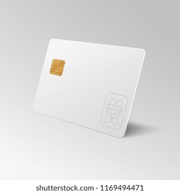 White blank shopping credit card isolated 3d illustration. Credit card for finance, bank or shopping discount plastic card