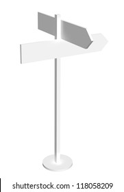 White Blank Sign Post