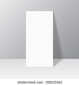 White Blank Stationary Near The Wall With Shadow.