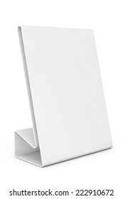 White Blank Table Plate Card On A White Background 