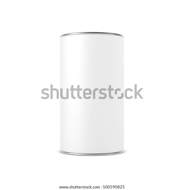 Download White Blank Tin Can Mockup Cylindrical Stock Illustration 500590825