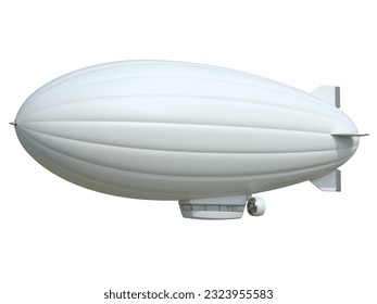 White blank zeppelin airship with copy space, 3d rendering