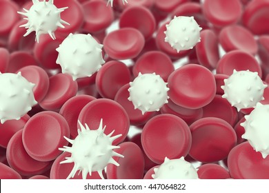 White blood cell medical or microbiological background. 3d illustration