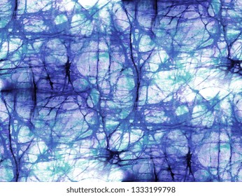 White And Blue Batik Fabric Texture - Seamless Background