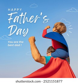 White and Blue Modern Minimalist Happy Father's Day Instagram Post - Powered by Shutterstock