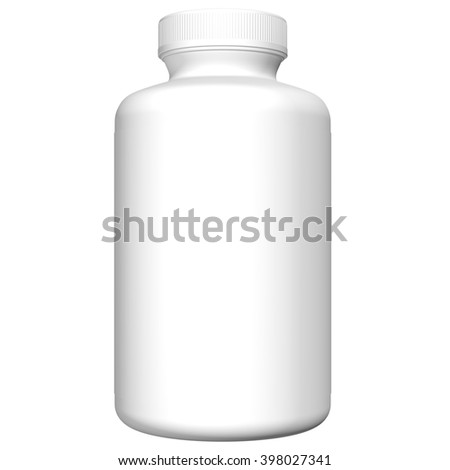 White bottle on white backgound.3D Rendering