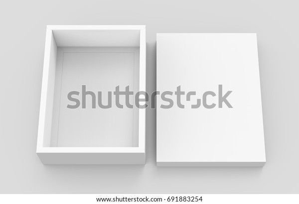 White Box Mockup Blank Box Template Stock Illustration 691883254