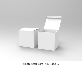 White Box Package Mokup 3D Rendering Image