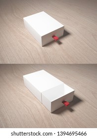 White box packaging mockup front side, 3D rendering