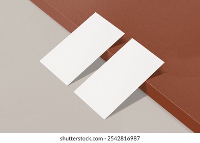 White business card, professional branding with design space. Minimal business card photo for mockup. Business card branding showcase aesthetic photography. Branding blank business card for mockup. - Powered by Shutterstock