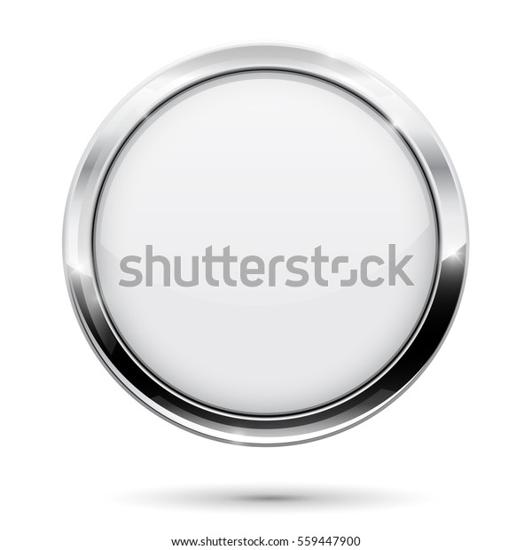 White Button Round Web Icon Metal Stock Illustration 559447900 ...