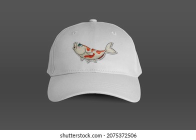 White Cap With Fish Images 3d Illustration