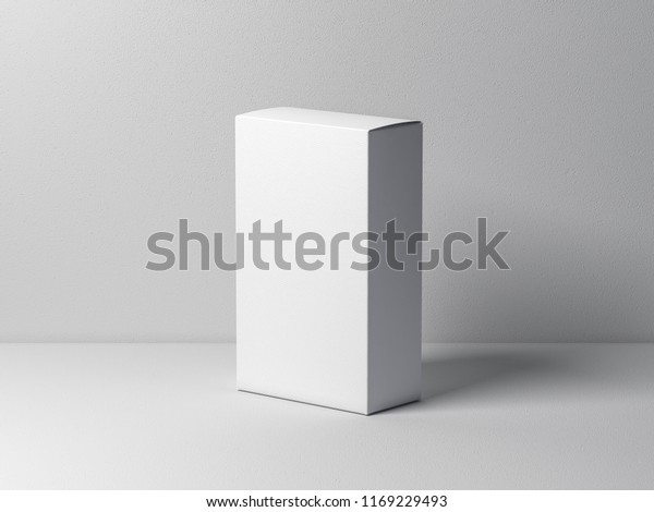 Download White Cardboard Box Mockup On White Stock Illustration ...