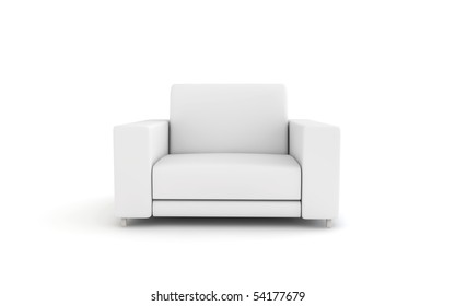 White Chair Isolated On White Background