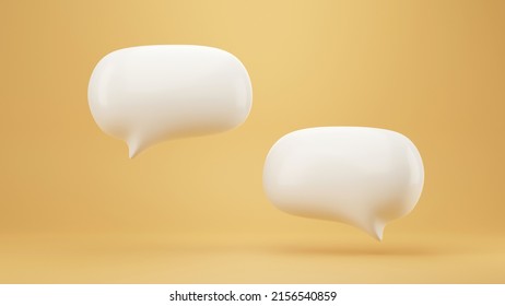 White Chat Speech Bubble Talking. 3D Rendering