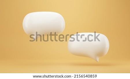 White Chat speech bubble talking. 3D Rendering