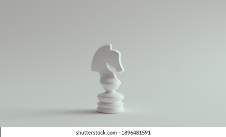 White Chess Knight Piece 3d illustration rendering