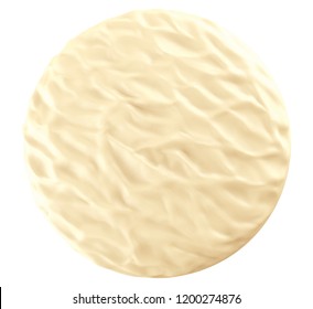 White Chocolate Coated Pie.3D Rendering, Isolated On White Background. Clipping Path.