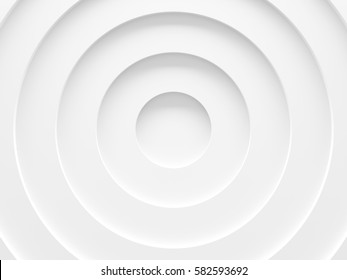 White Circles Abstract Background. Simple And Clean. 3D Illustration.