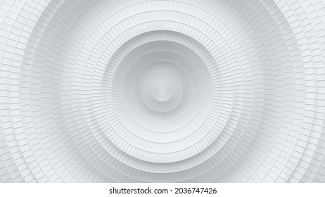 White Circles With Ripple Effect. 3D Render

