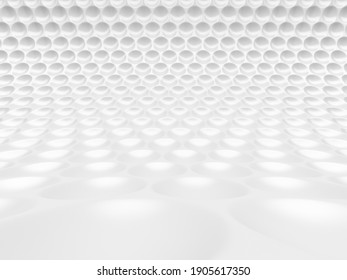 White Cirlce Dots Decorative Background. 3d Render Illustration