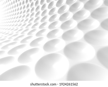 White Cirlce Dots Decorative Background. 3d Render Illustration